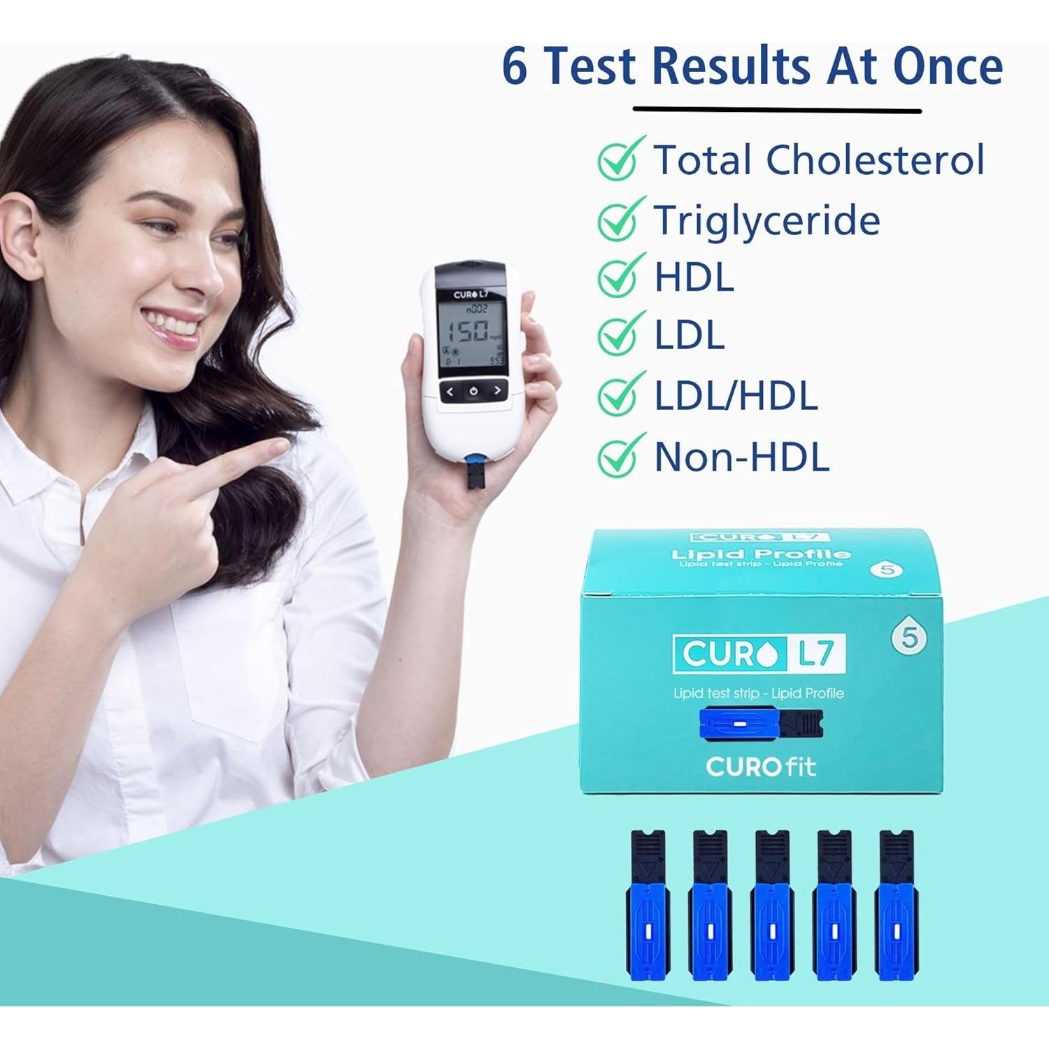 CURO-L7 Monitor de Colesterol Profesional con Kit Completo