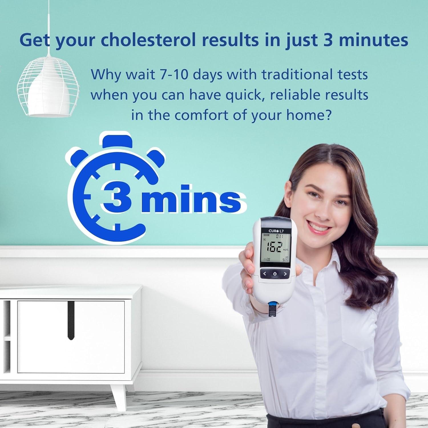 CURO-L7 Monitor de Colesterol Profesional con Kit Completo