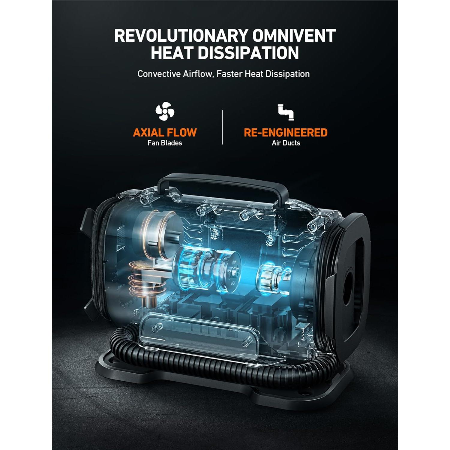 Compresor de Aire AstroAI 150 PSI 12V DC/110V AC Amarillo