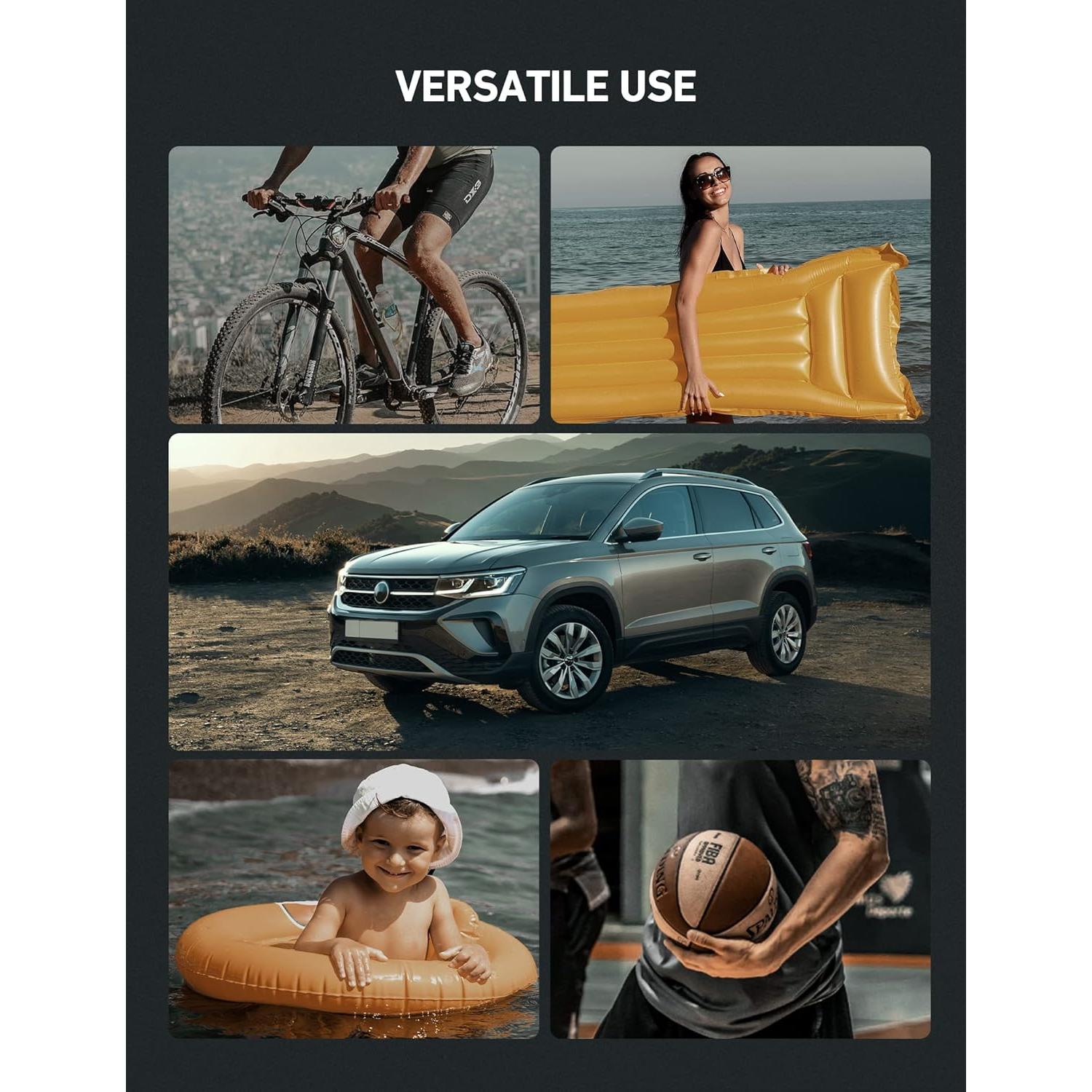 Compresor de Aire AstroAI 150 PSI 12V DC/110V AC Amarillo