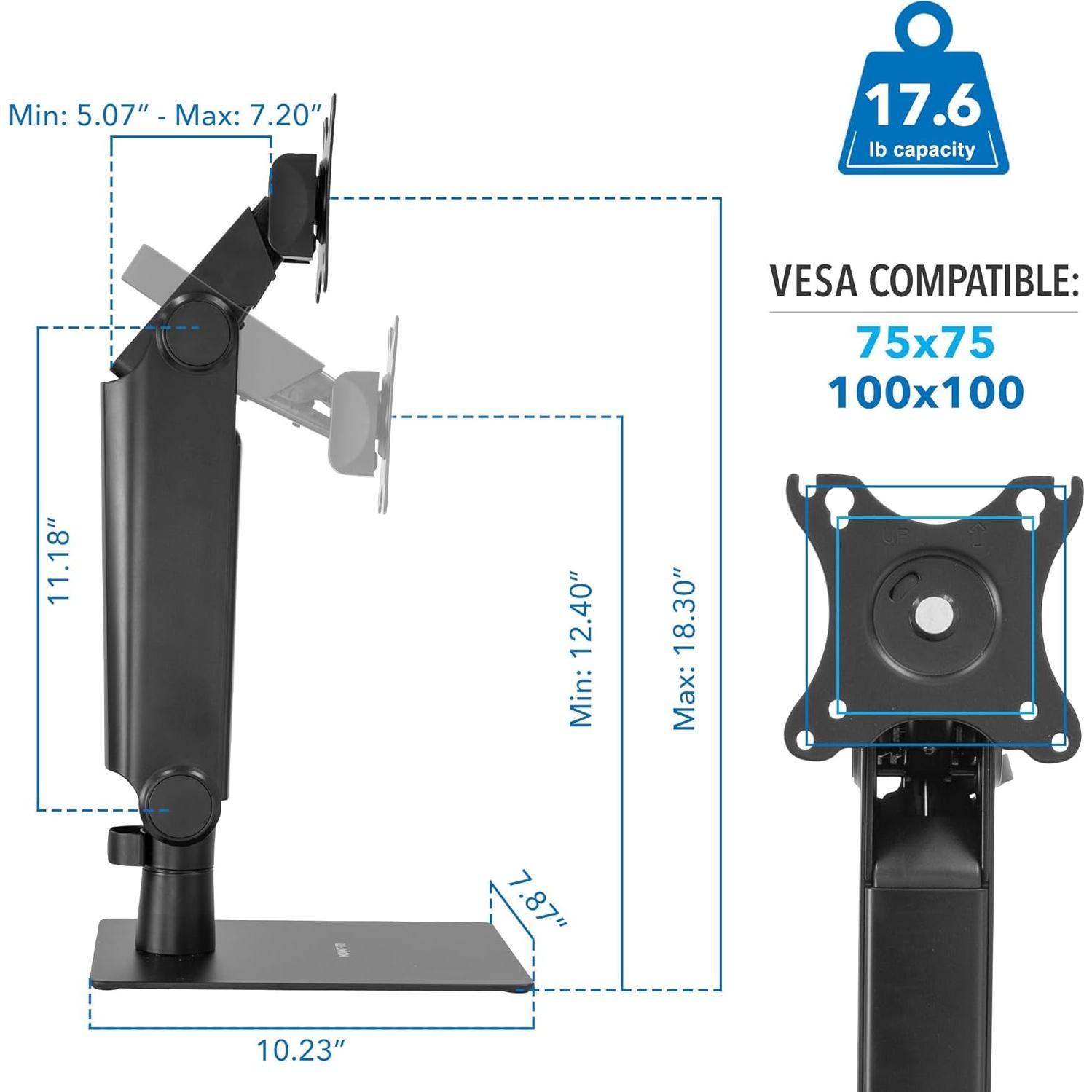Soporte de Monitor Mount-It! Ajustable 17" a 32" Negro