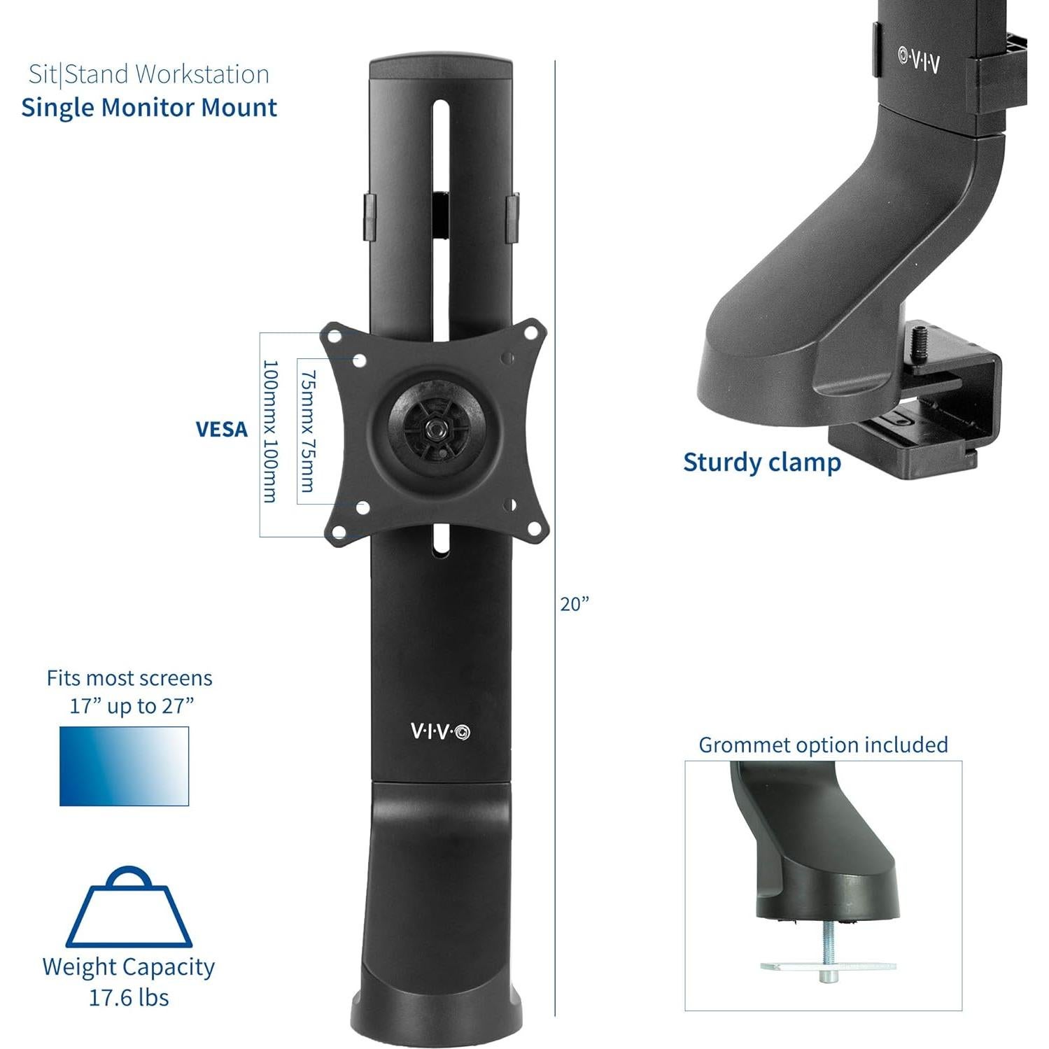 Soporte de Monitor Ajustable VIVO STAND-V001U para 1 Pantalla de 32"