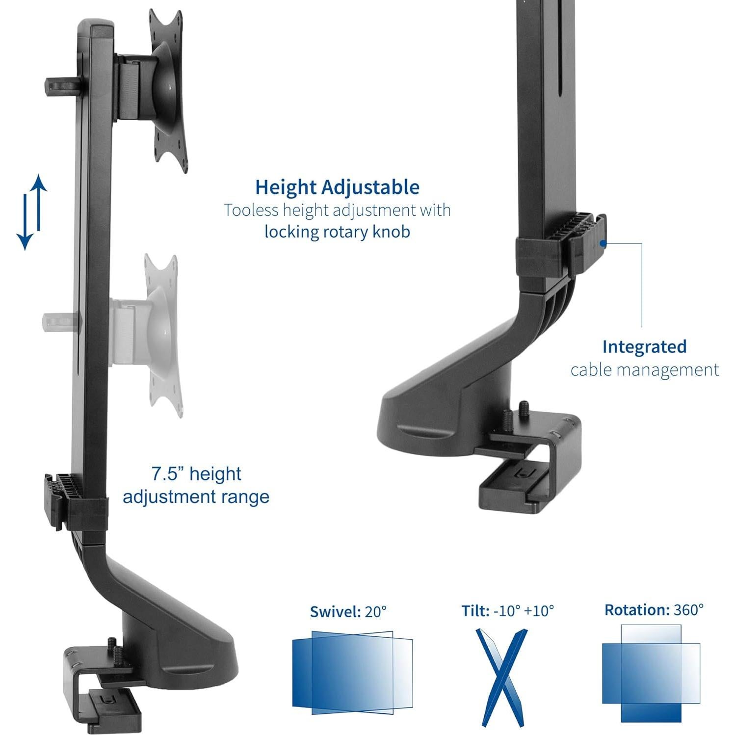 Soporte de Monitor Ajustable VIVO STAND-V001U para 1 Pantalla de 32"