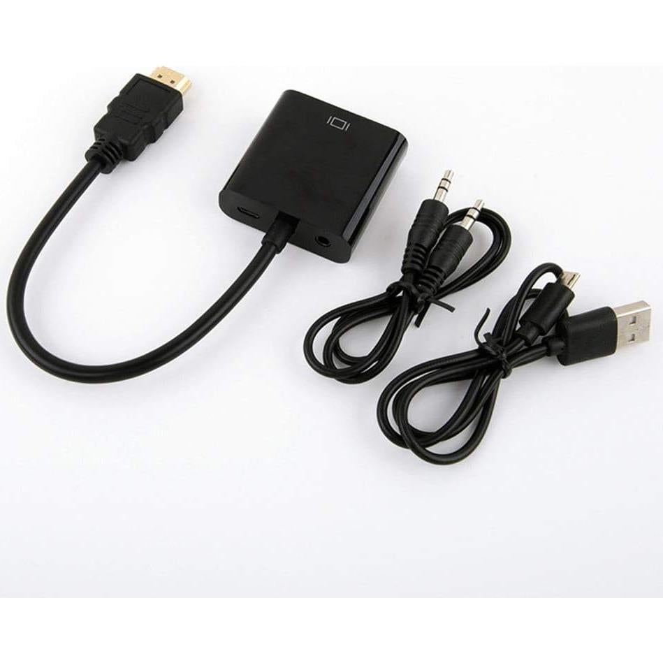 Adaptador HDMI a VGA Cuxnoo 1080P con Audio 3.5mm USB