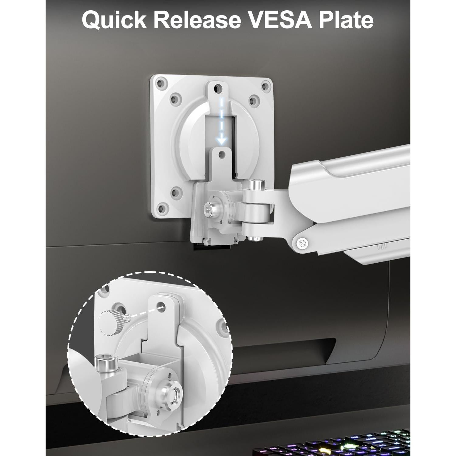 Soporte de Monitor ErgoFocus para Pantallas de 32" Blanco