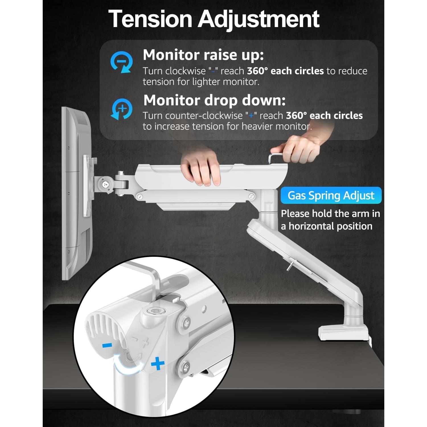 Soporte de Monitor ErgoFocus para Pantallas de 32" Blanco