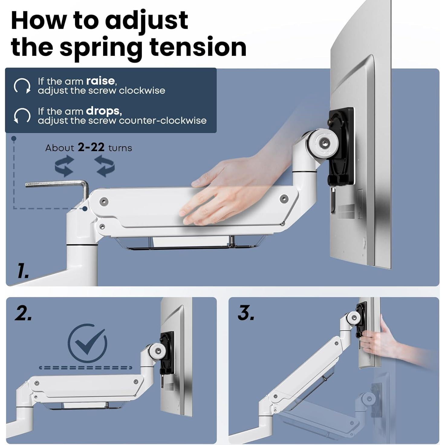 Soporte de Monitor Putilsen 24-57" Blanco VESA 75-200mm