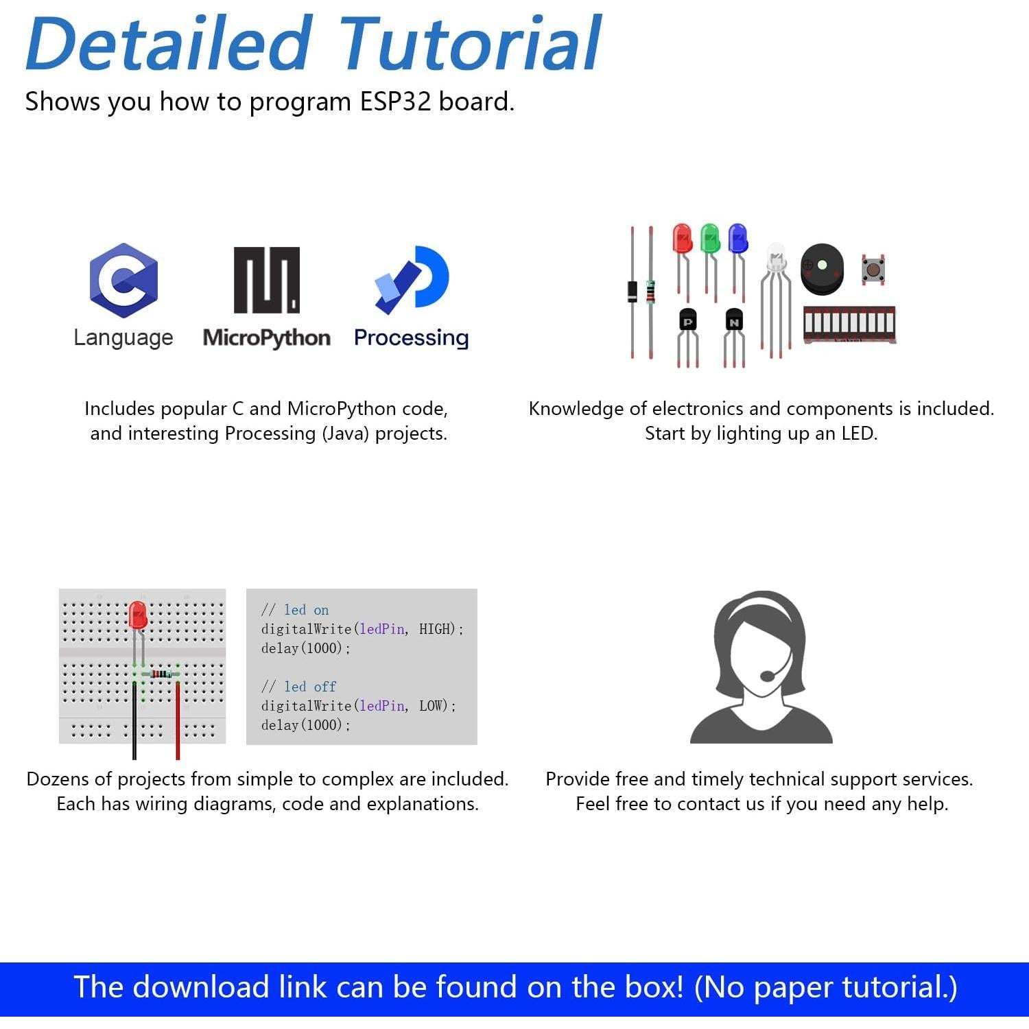 Kit de Inicio FREENOVE ESP32-WROVER CAM 240 MHz 122 Proyectos