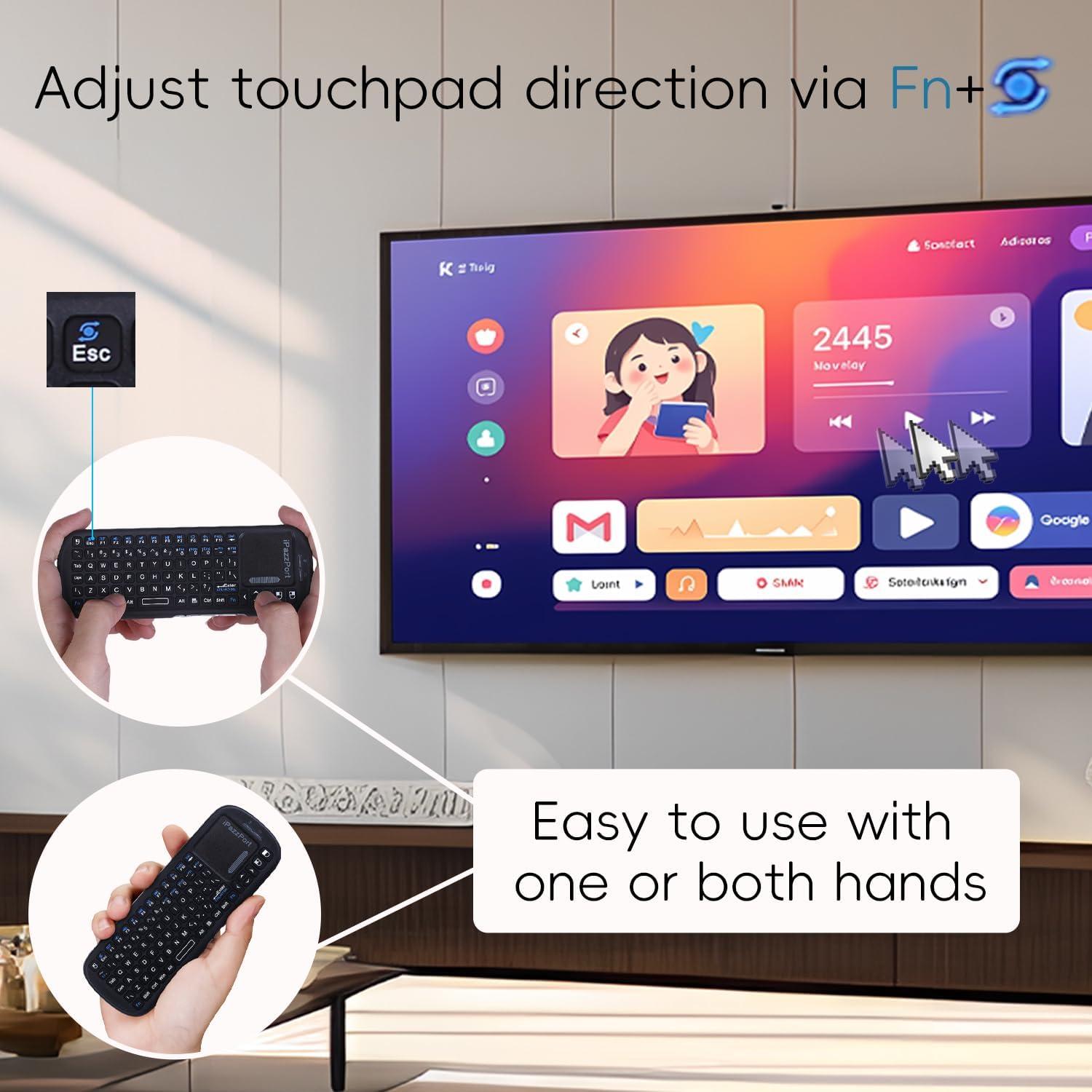 Teclado Mini Inalámbrico UNISEN con Touchpad 15x7cm