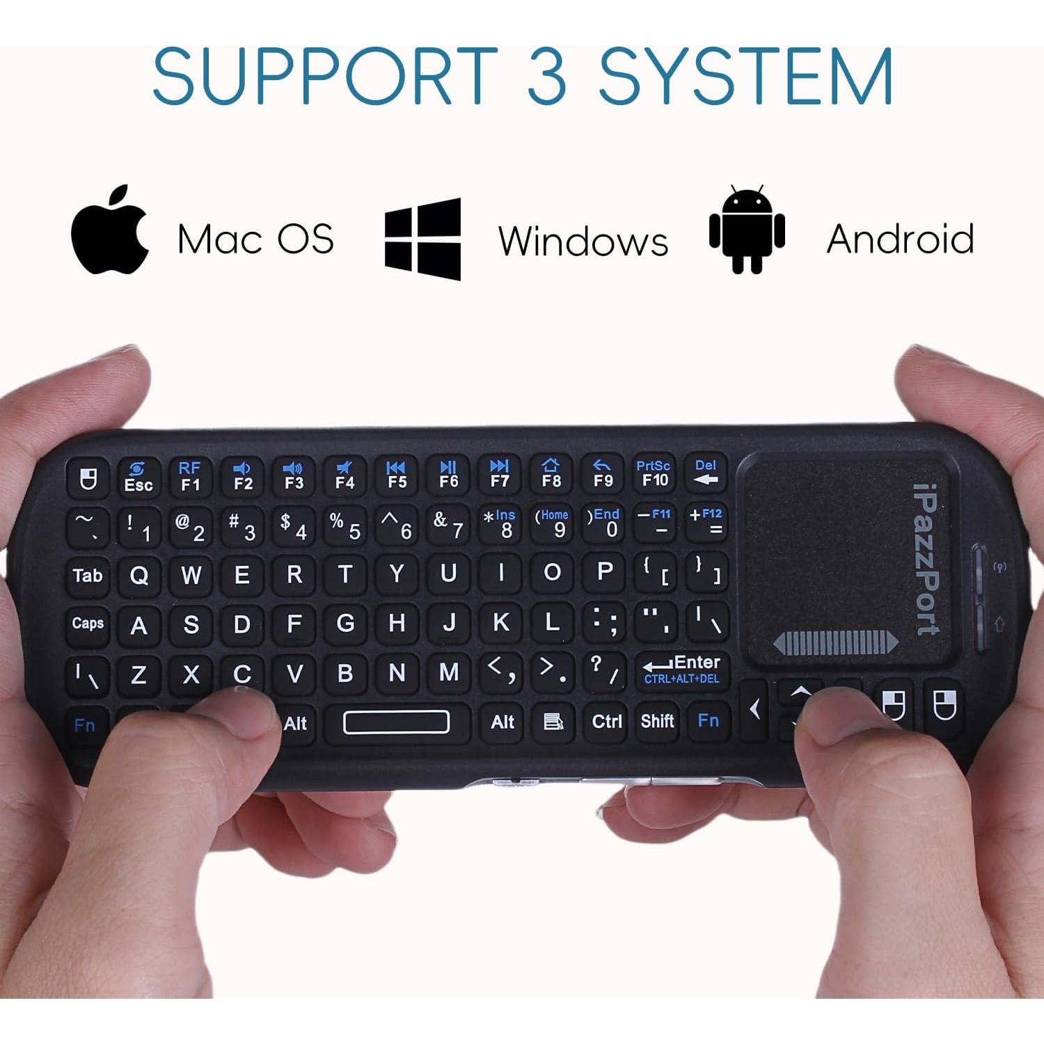 Teclado Mini Inalámbrico UNISEN con Touchpad 15x7cm