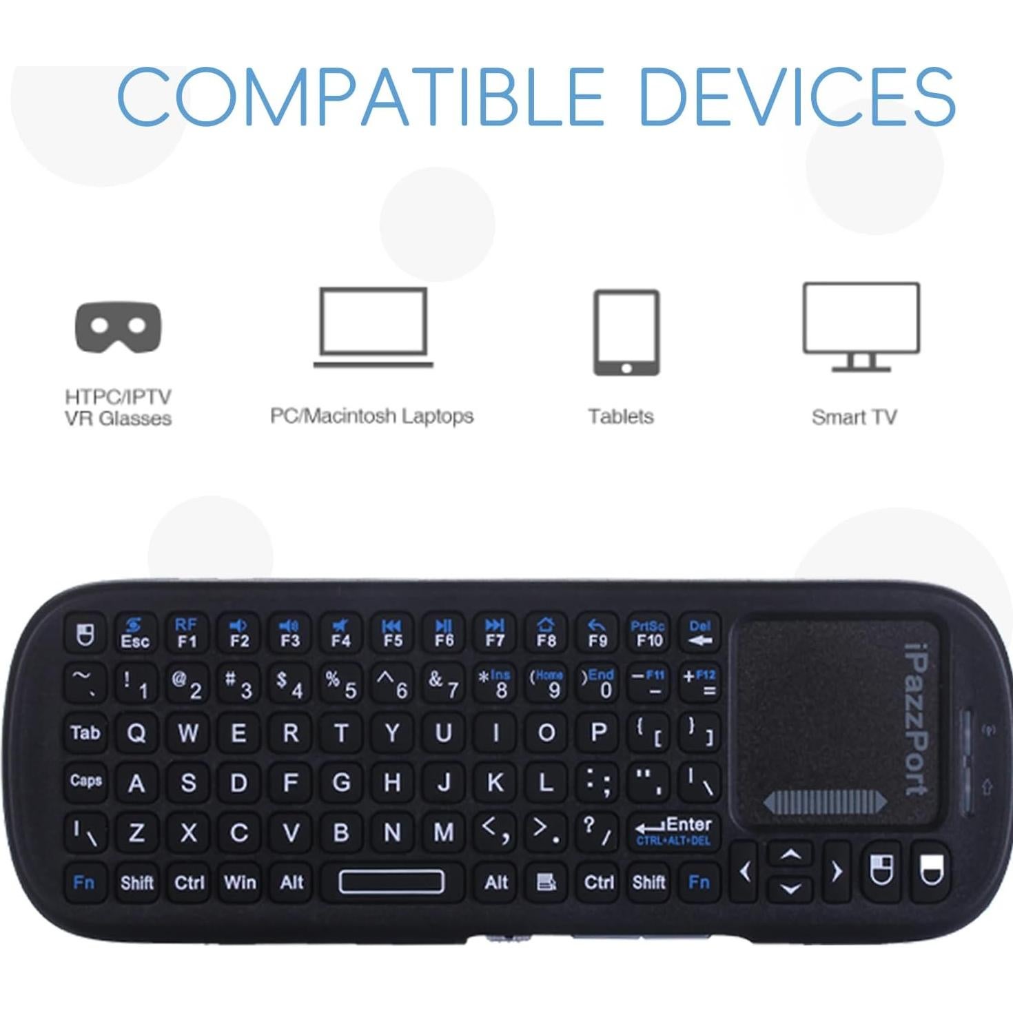 Teclado Mini Inalámbrico UNISEN con Touchpad 15x7cm