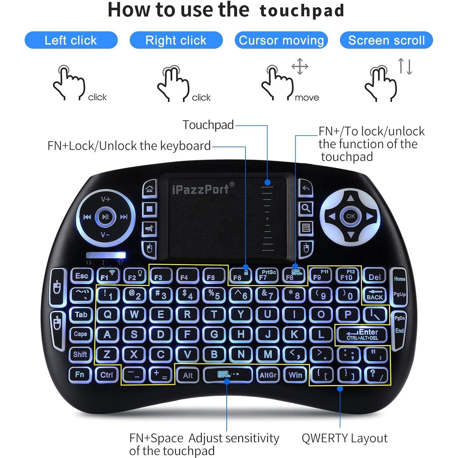 Teclado Mini Bluetooth UNISEN KP-21SM Retroiluminado