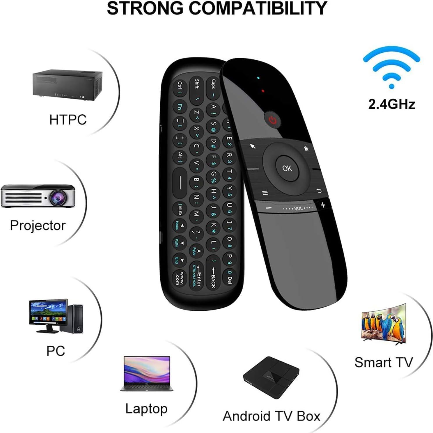 Control Remoto WeChip W1 Air Mouse con Teclado Inalámbrico