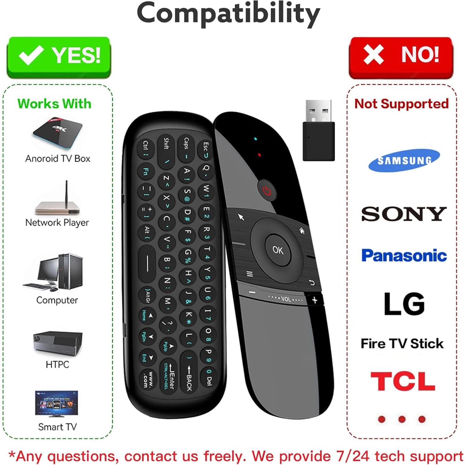 Control Remoto WeChip W1 Air Mouse con Teclado Inalámbrico