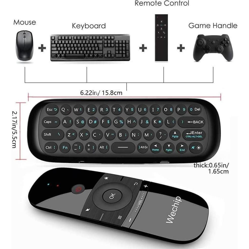 Control Remoto WeChip W1 Air Mouse con Teclado Inalámbrico