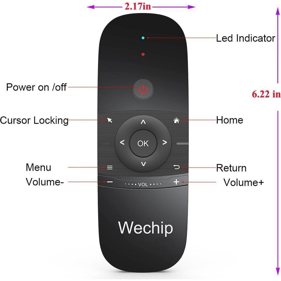 Control Remoto WeChip W1 Air Mouse con Teclado Inalámbrico