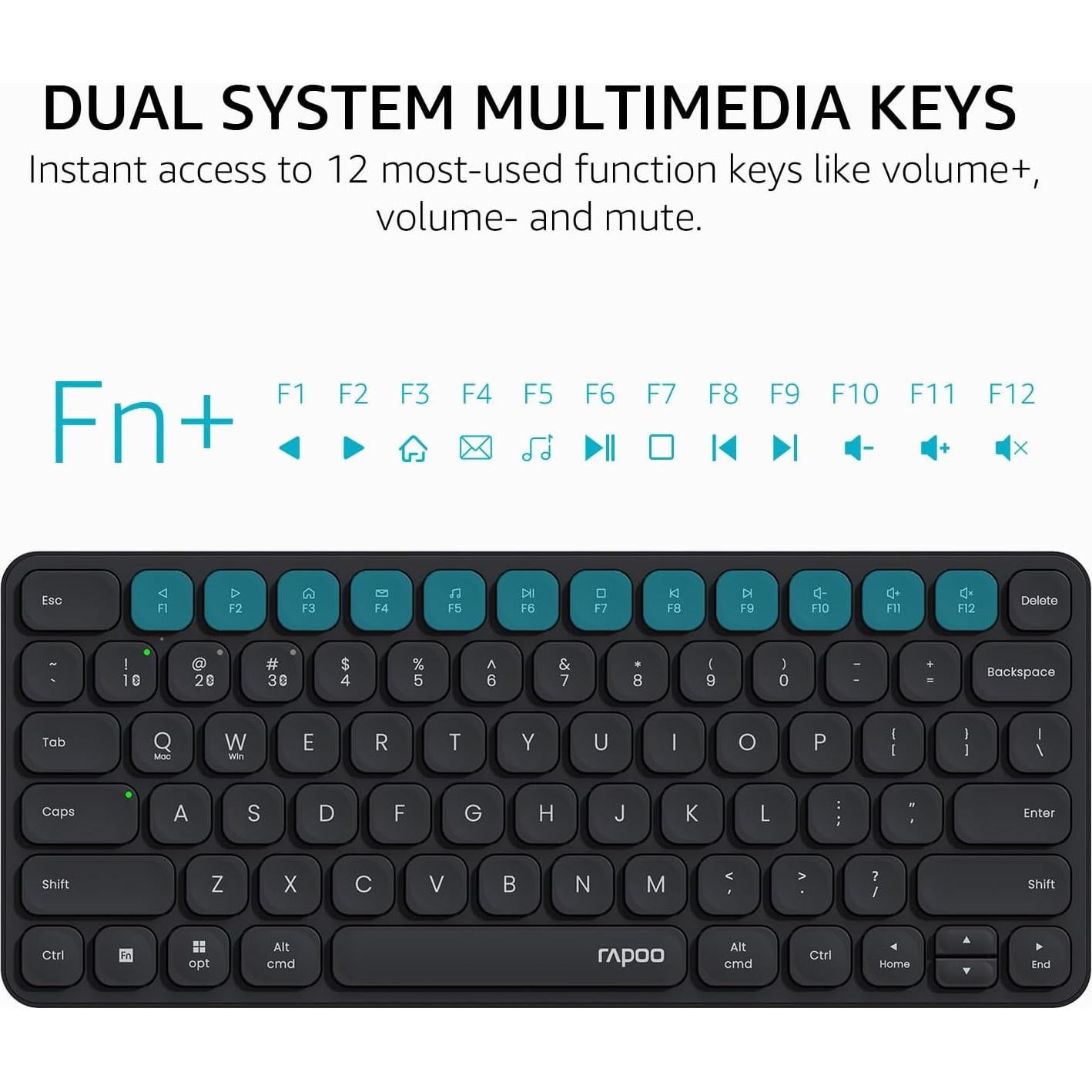 Combo Teclado y Ratón Inalámbrico Rapoo 9010M, Bluetooth 5.0, 4 Dispositivos