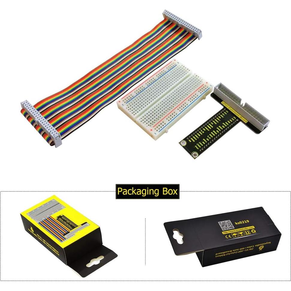 Kit de Expansión GPIO Keyestudio para Raspberry Pi - Cable y Protoboard