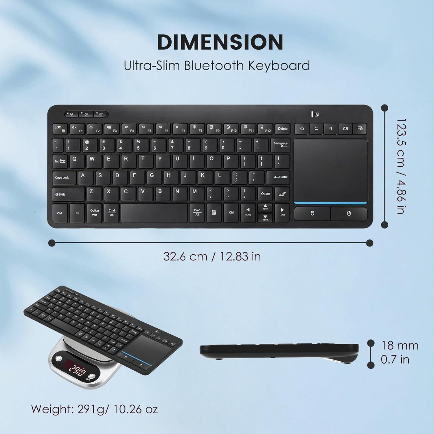 Teclado Inalámbrico Bluetooth Bnnwa con Touchpad Multidispositivo