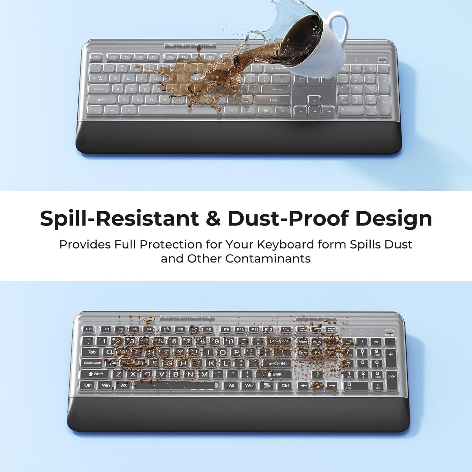 Combo Teclado y Ratón Inalámbrico KOPJIPPOM Silencioso