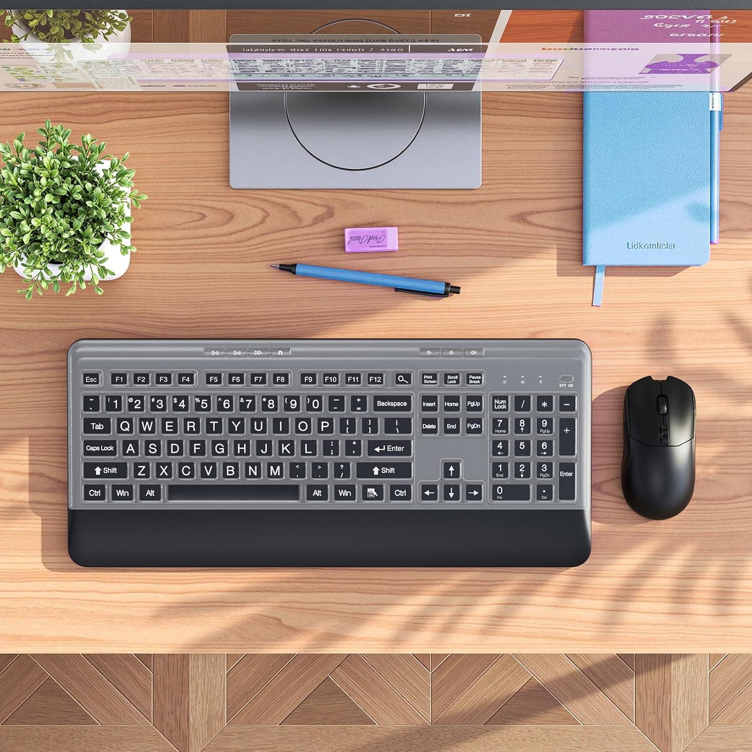 Combo Teclado y Ratón Inalámbrico KOPJIPPOM Silencioso