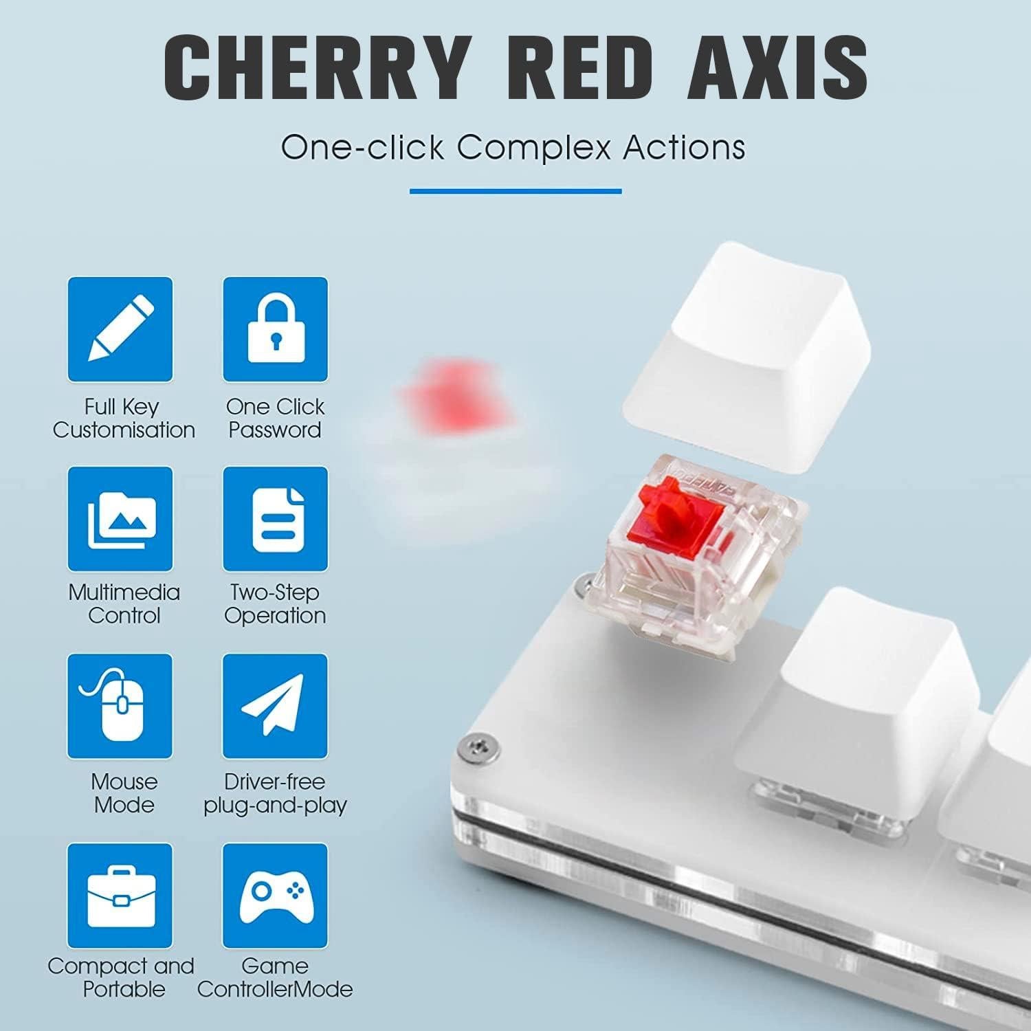 Teclado Mecánico Mini Ecarke 5 Teclas RGB USB para Gaming