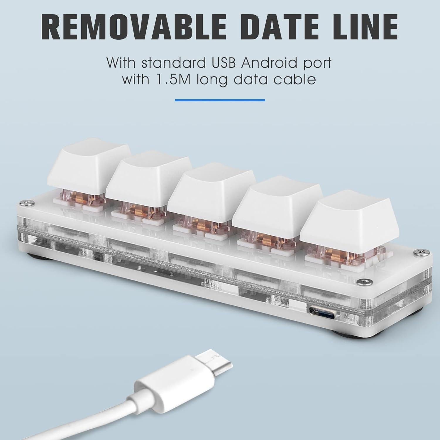 Teclado Mecánico Mini Ecarke 5 Teclas RGB USB para Gaming