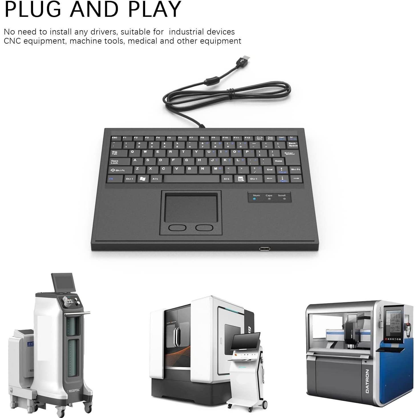 Teclado Industrial Impermeable E-SDS USB Touchpad 84ks