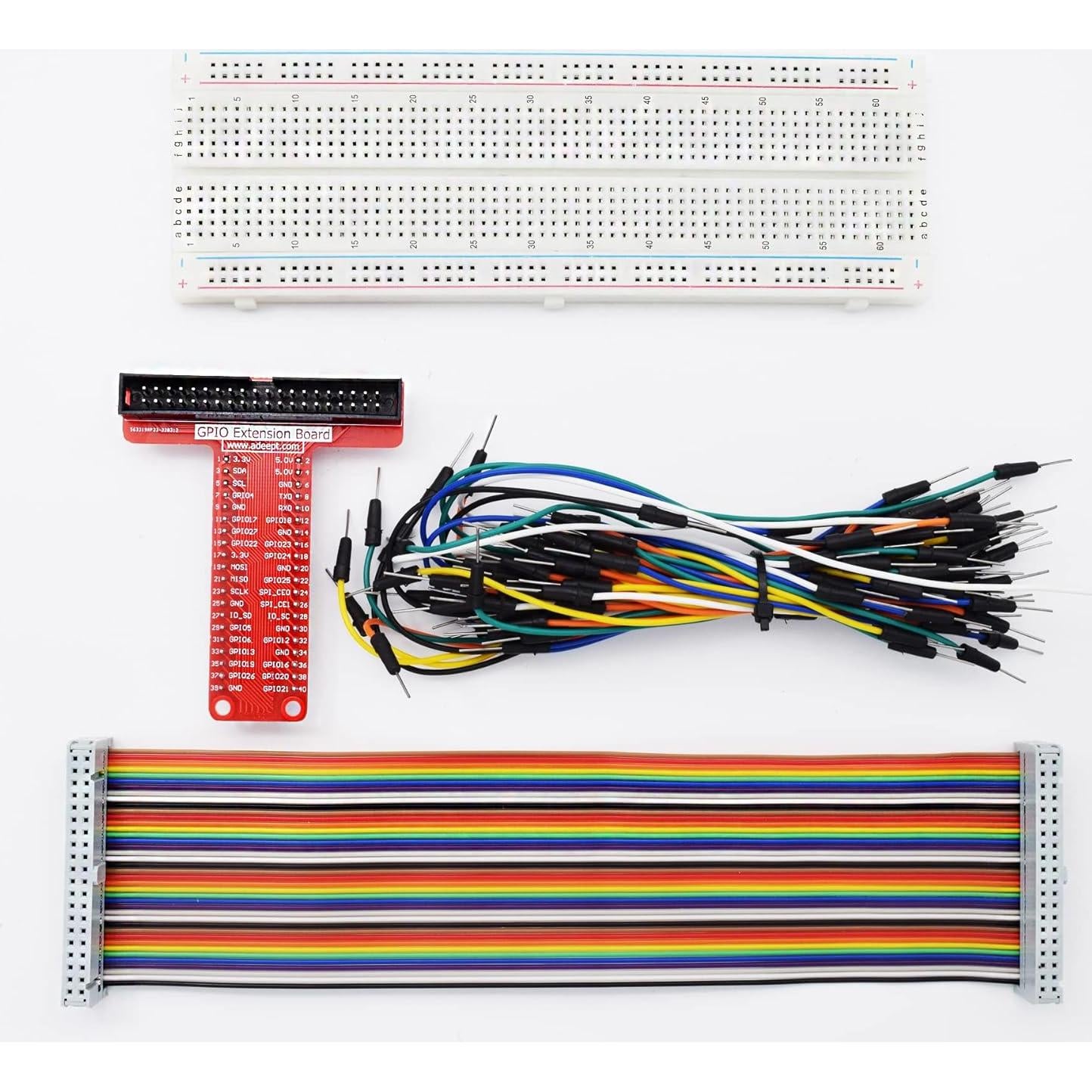 Kit de Expansión GPIO Adeept para Raspberry Pi + Placa de Pruebas
