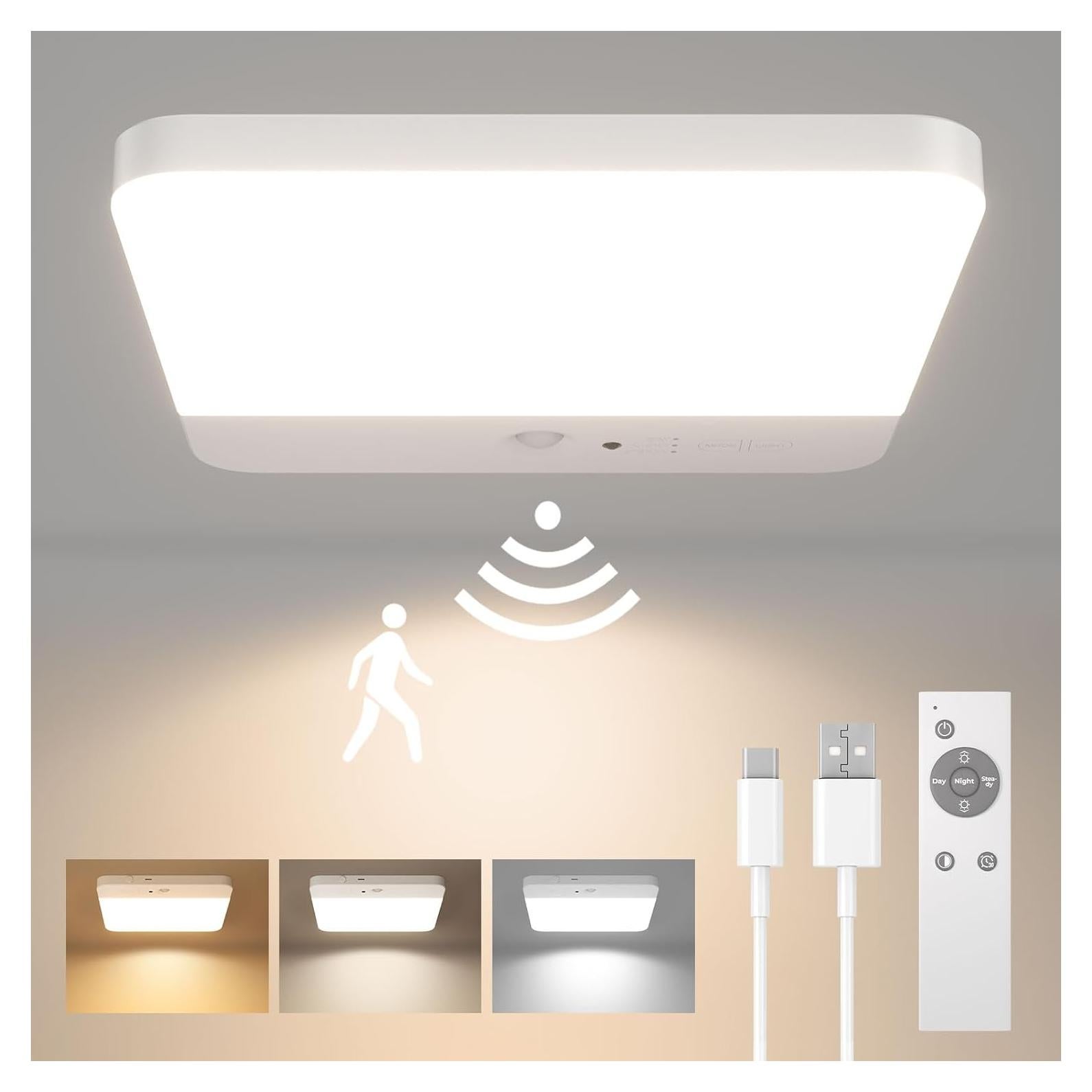 Luz de Techo FULEN con Sensor de Movimiento LED 3 Colores