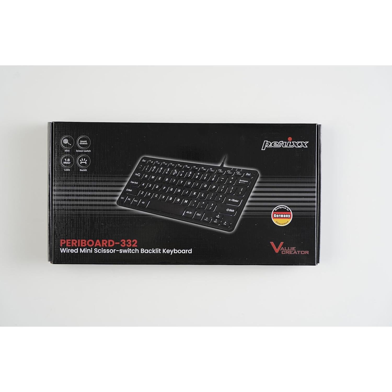 Teclado USB Retroiluminado Perixx PERIBOARD-332 Mini