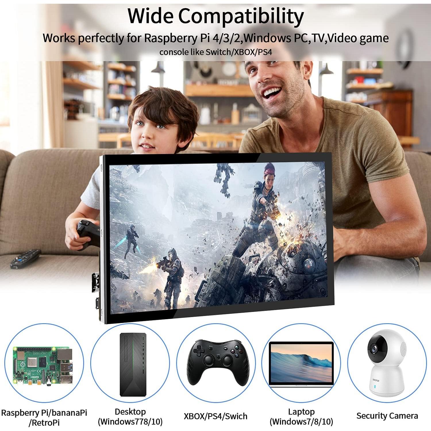 Monitor Táctil 10.1" Hengmiao para Raspberry Pi HD 1024x600