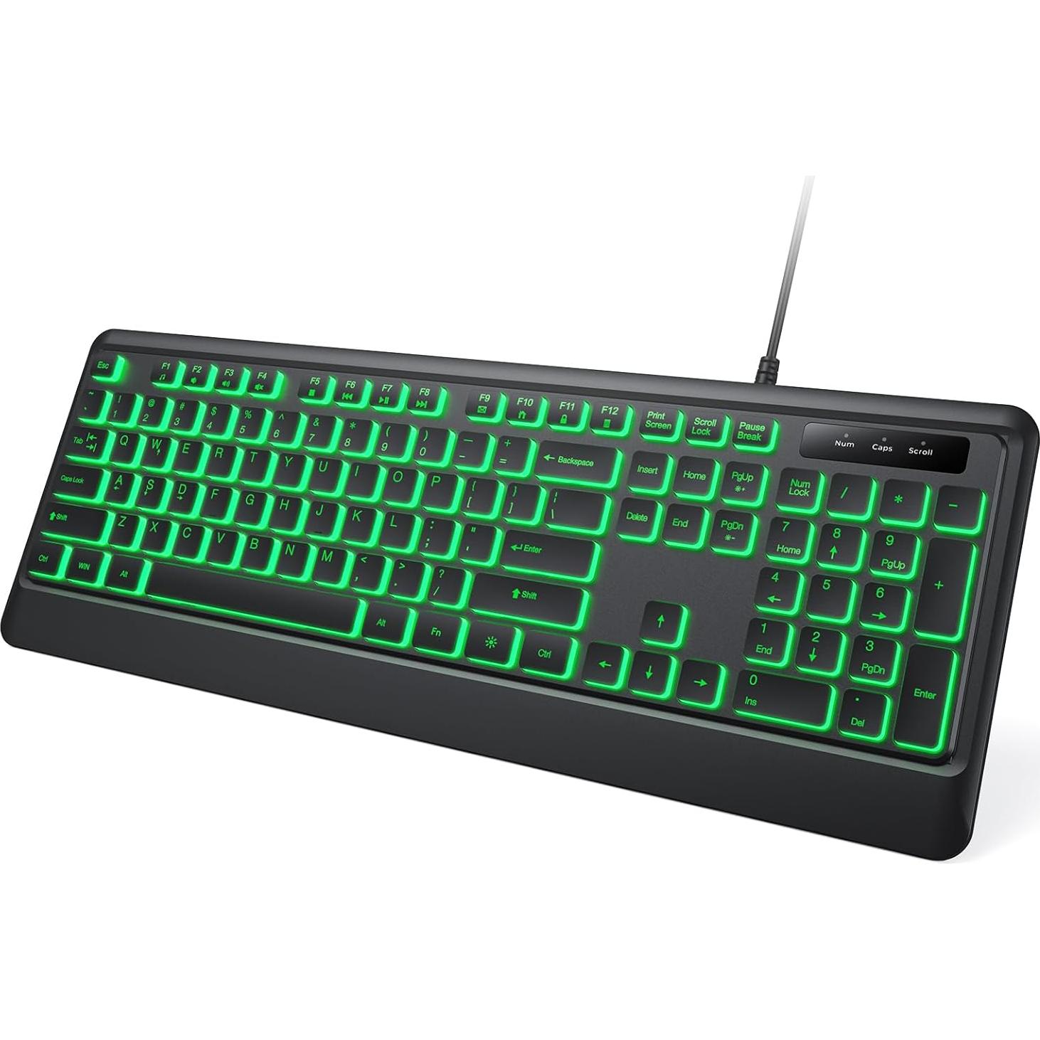 Teclado USB Retroiluminado Luzarriba 7 Colores Resistente Agua