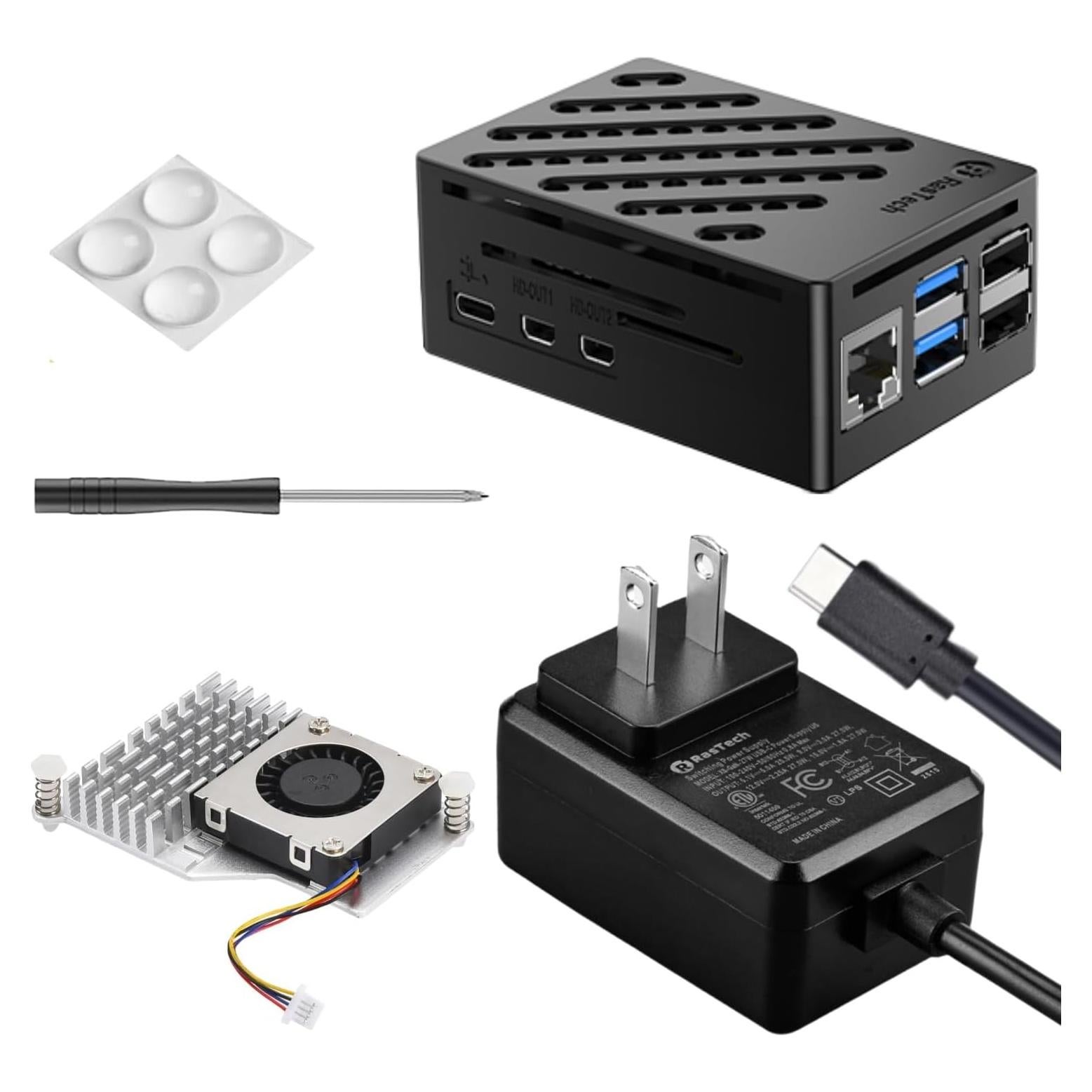 Kit Accesorios RasTech para Raspberry Pi 5 con Fuente 27W