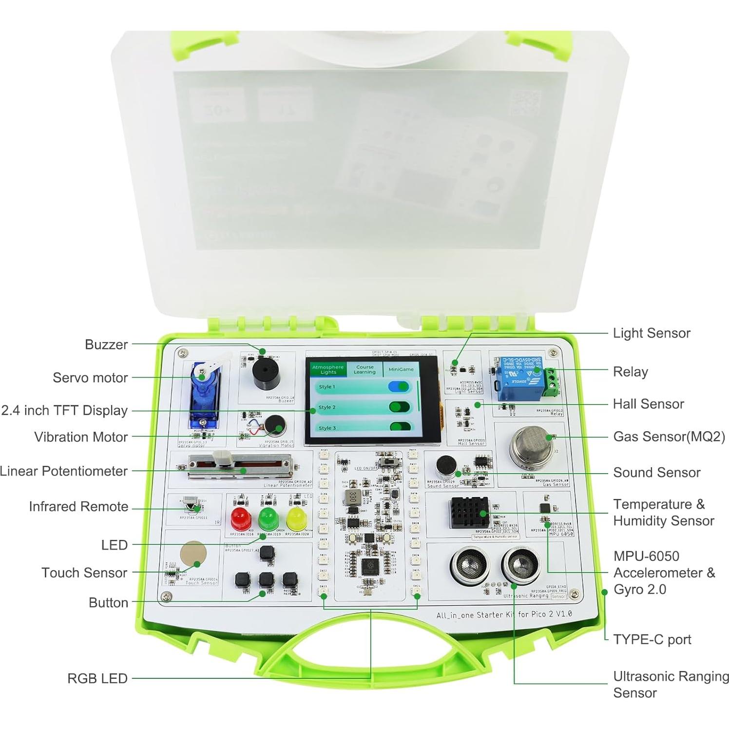 Kit de inicio ELECROW Pico 2 RP2350 con 17 sensores