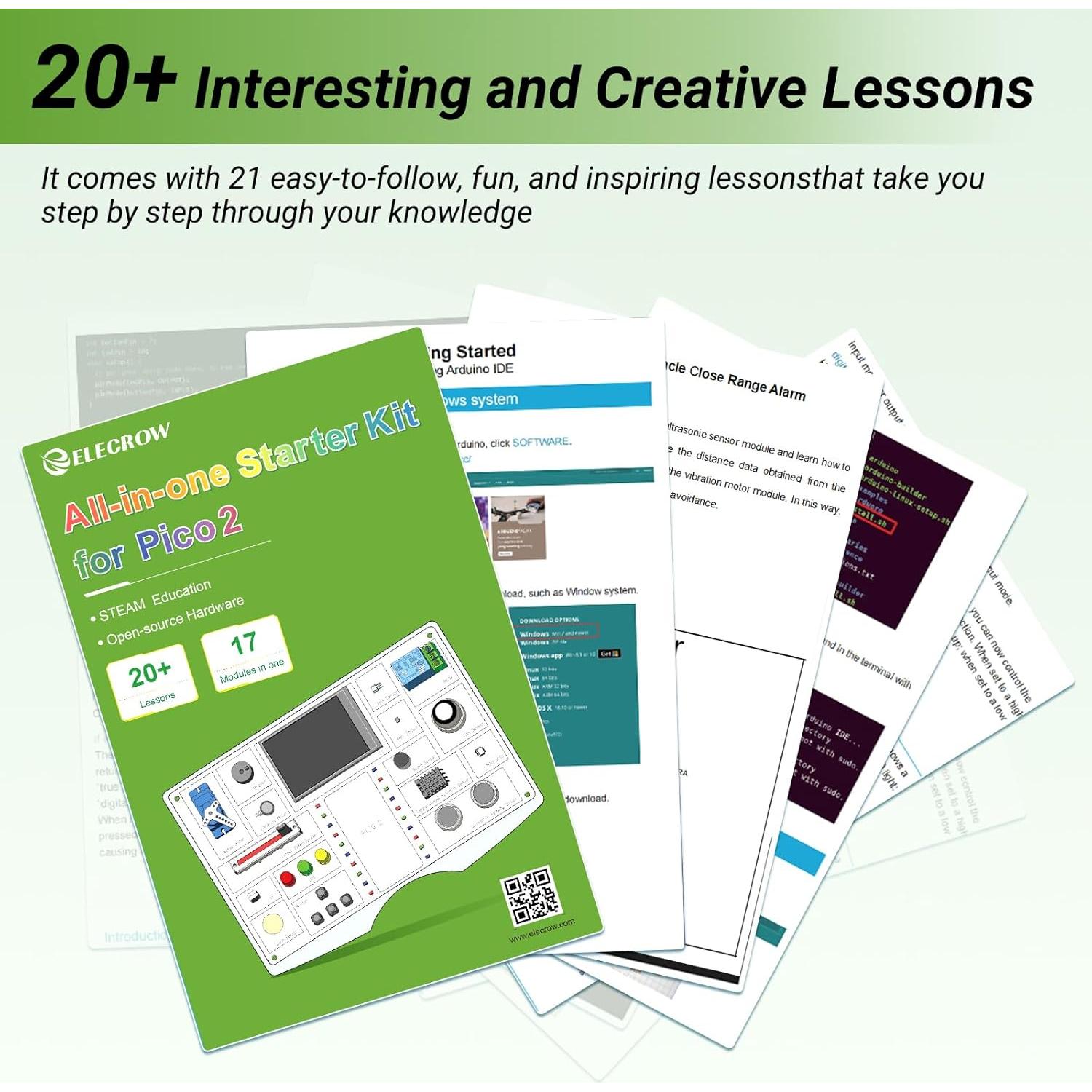 Kit de inicio ELECROW Pico 2 RP2350 con 17 sensores