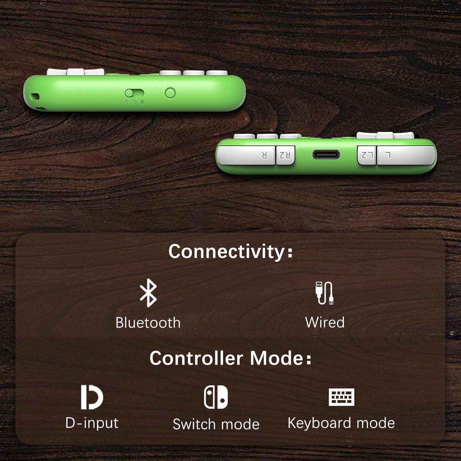Controlador Micro Bluetooth AKNES Mini Gamepad Verde