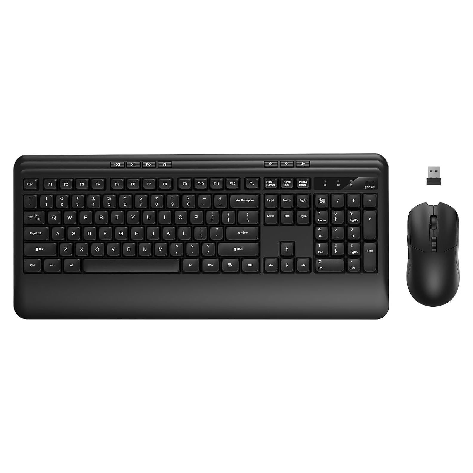 Combo Teclado y Ratón Inalámbricos KOPJIPPOM Silencioso