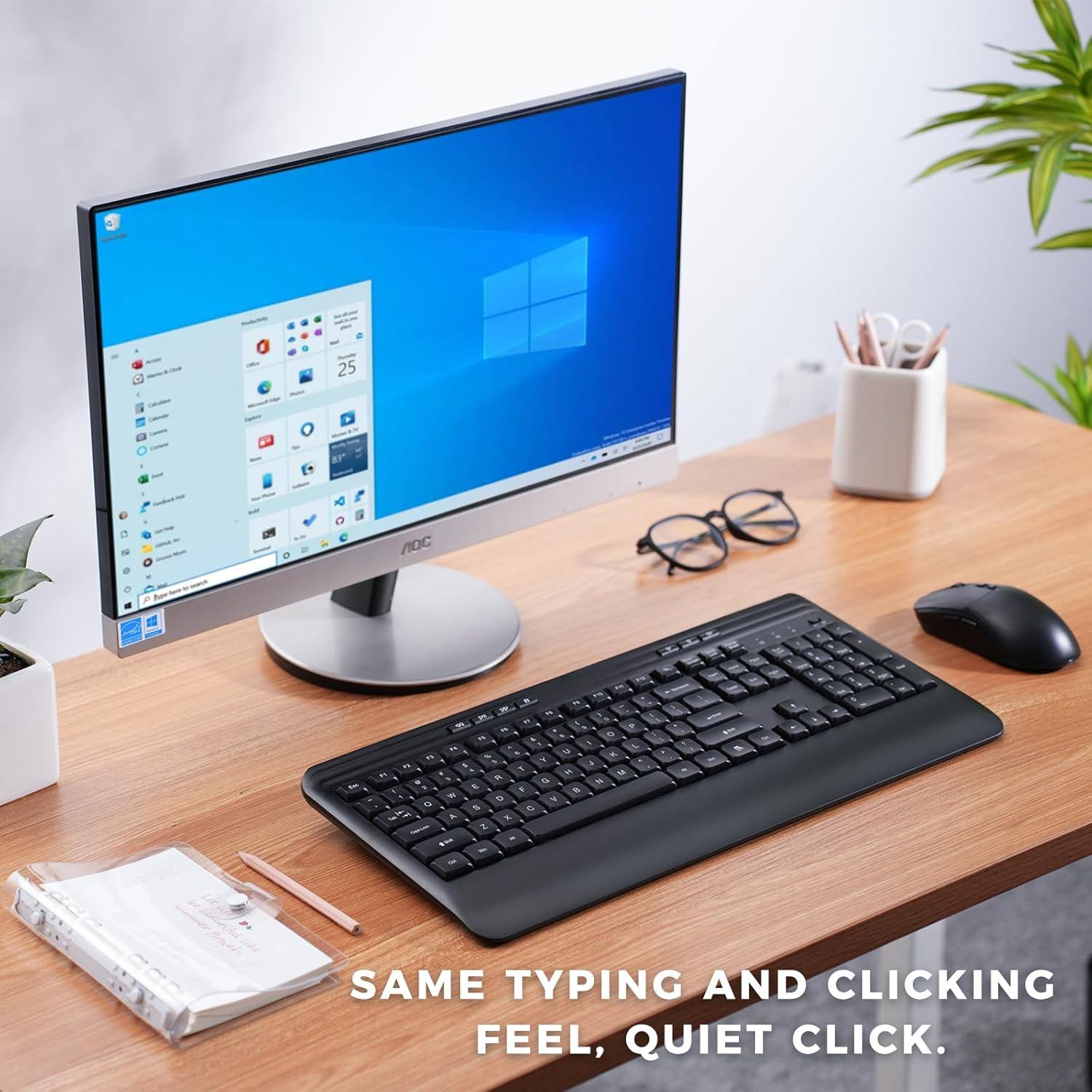 Combo Teclado y Ratón Inalámbricos KOPJIPPOM Silencioso