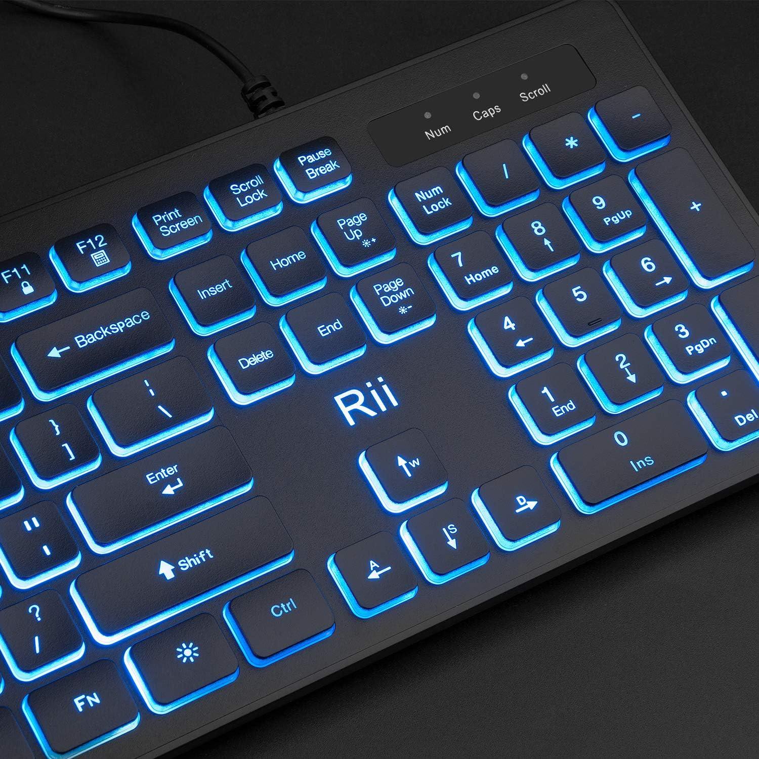 Combo Teclado y Ratón Rii RK105 Retroiluminados USB