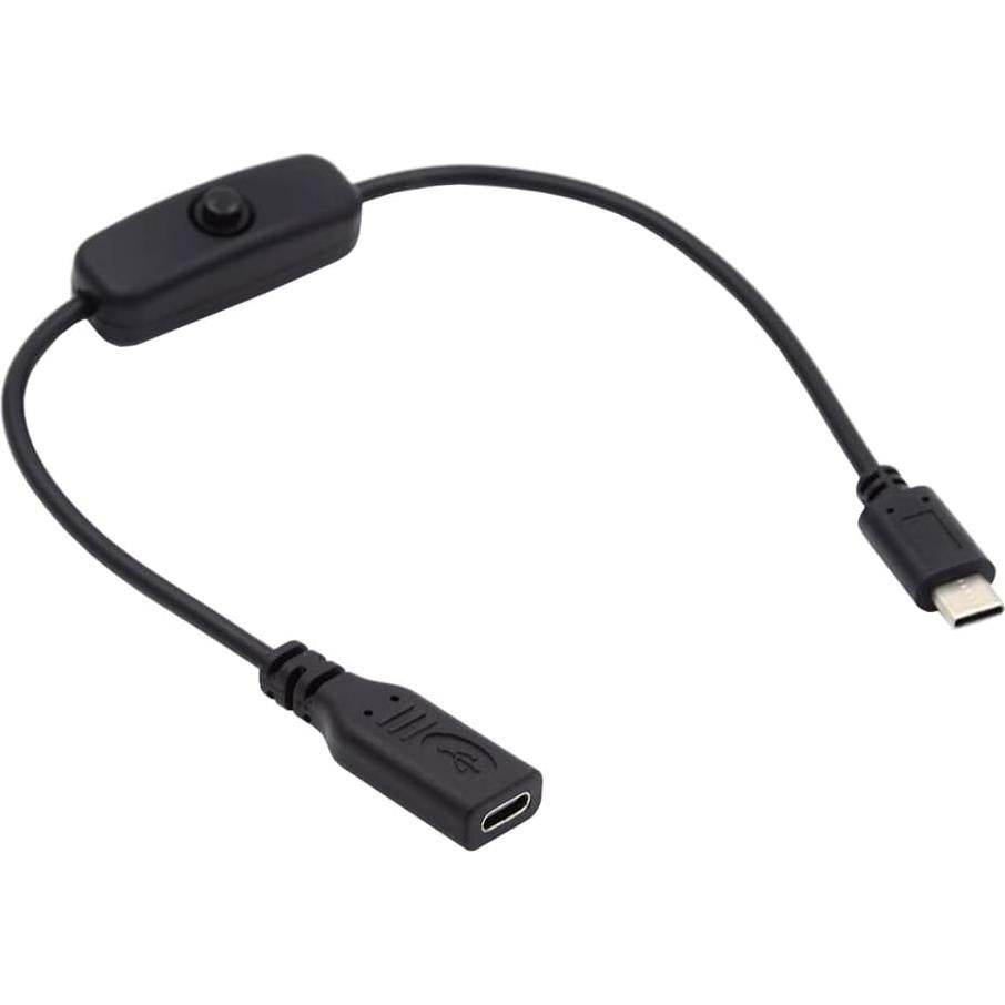 Cable USB-C macho a hembra con botón encendido Cablecc