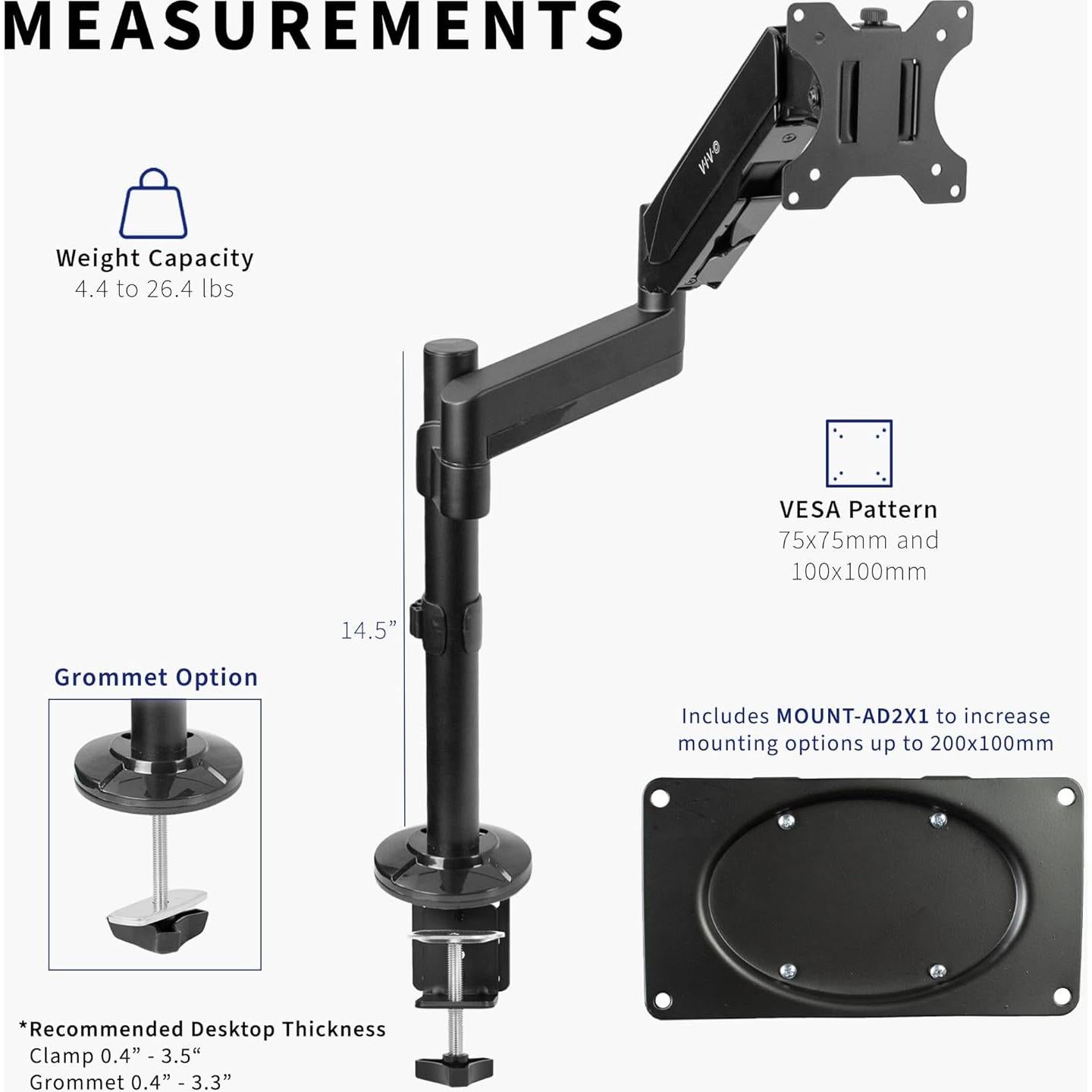 Soporte de Escritorio Articulado VIVO STAND-V101H 17-43"