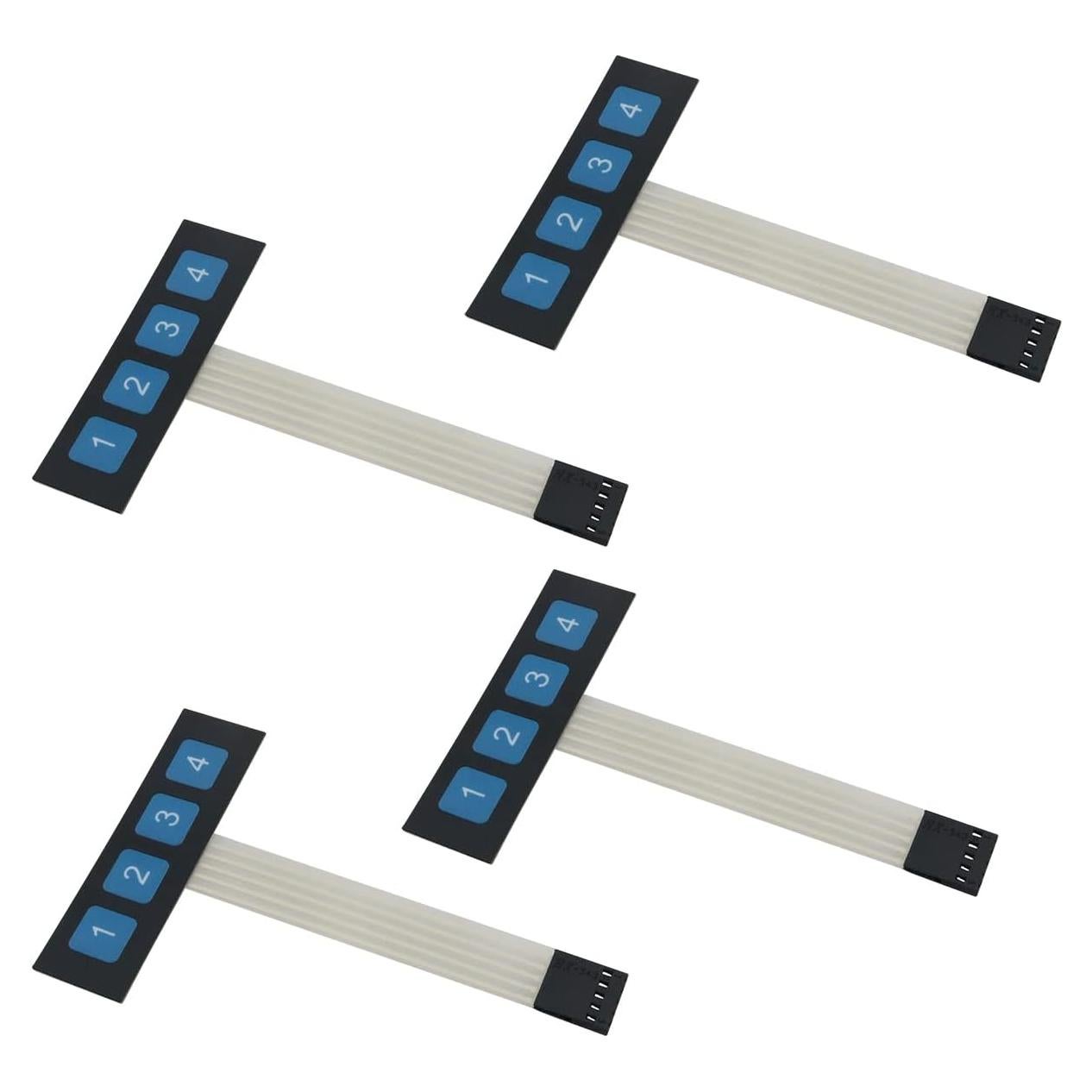 Teclado de Membrana Ruiwaer 1x4 para Microcontrolador 4 Piezas