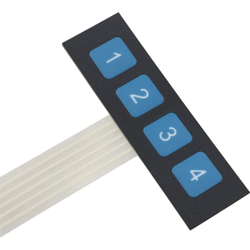 Teclado de Membrana Ruiwaer 1x4 para Microcontrolador 4 Piezas