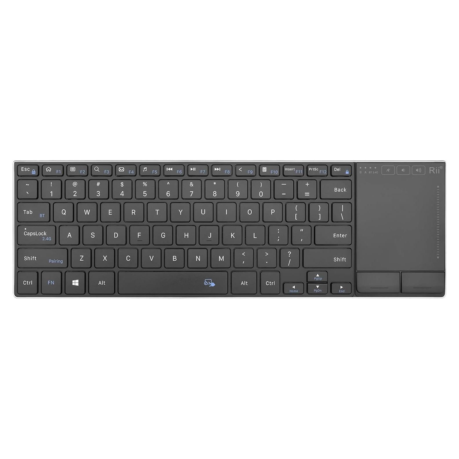 Teclado Inalámbrico Bluetooth Rii K22S Negro Recargable
