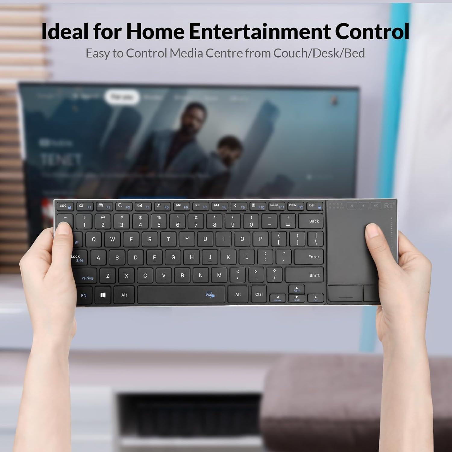 Teclado Inalámbrico Bluetooth Rii K22S Negro Recargable