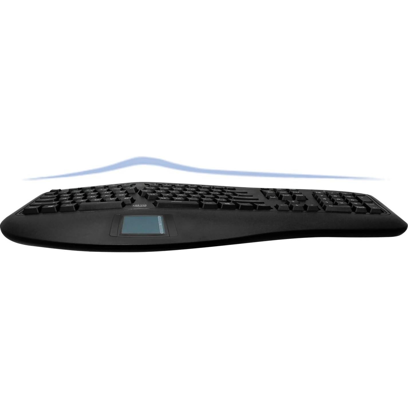 Teclado Ergonómico Adesso AKB-450UB con Touchpad USB