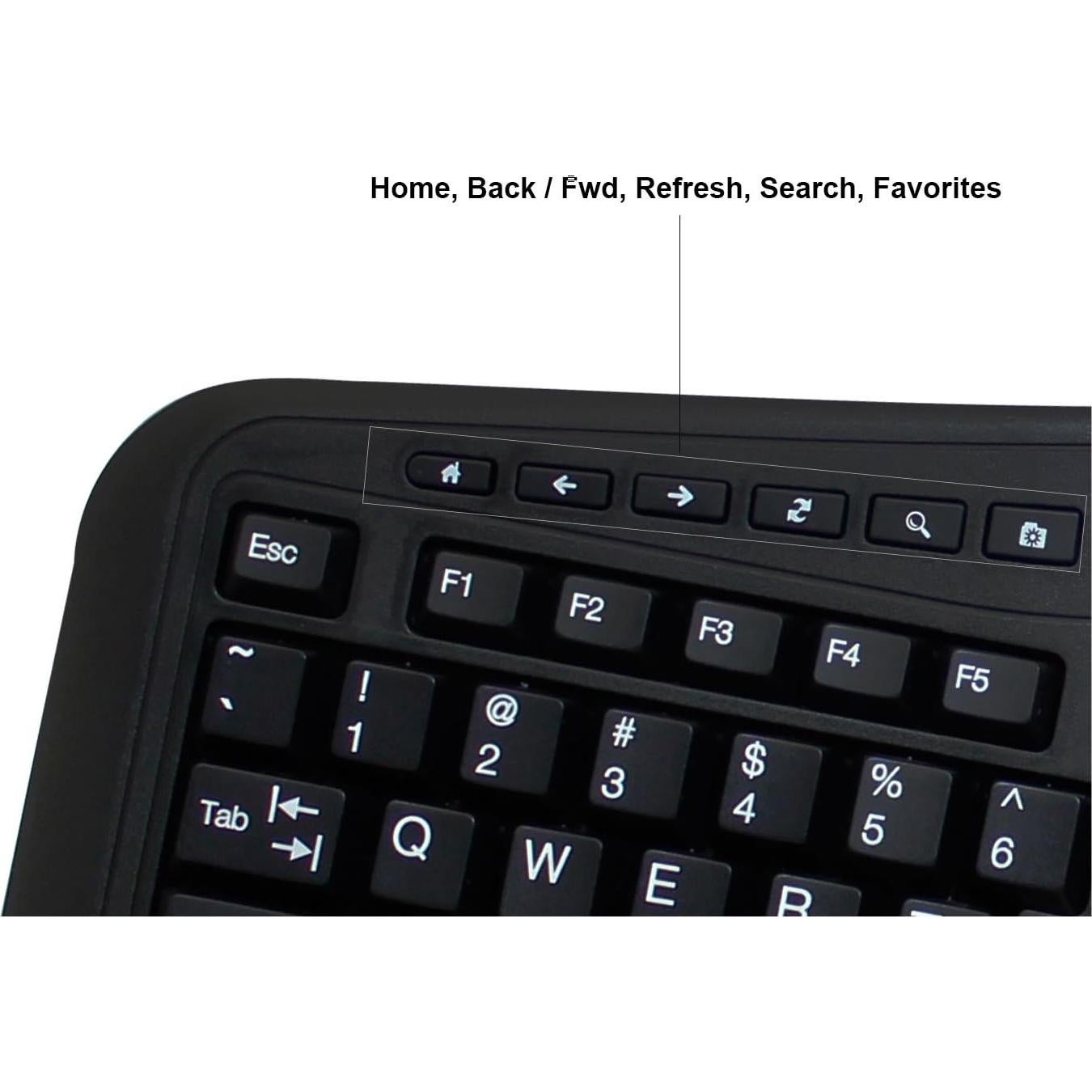 Teclado Ergonómico Adesso AKB-450UB con Touchpad USB