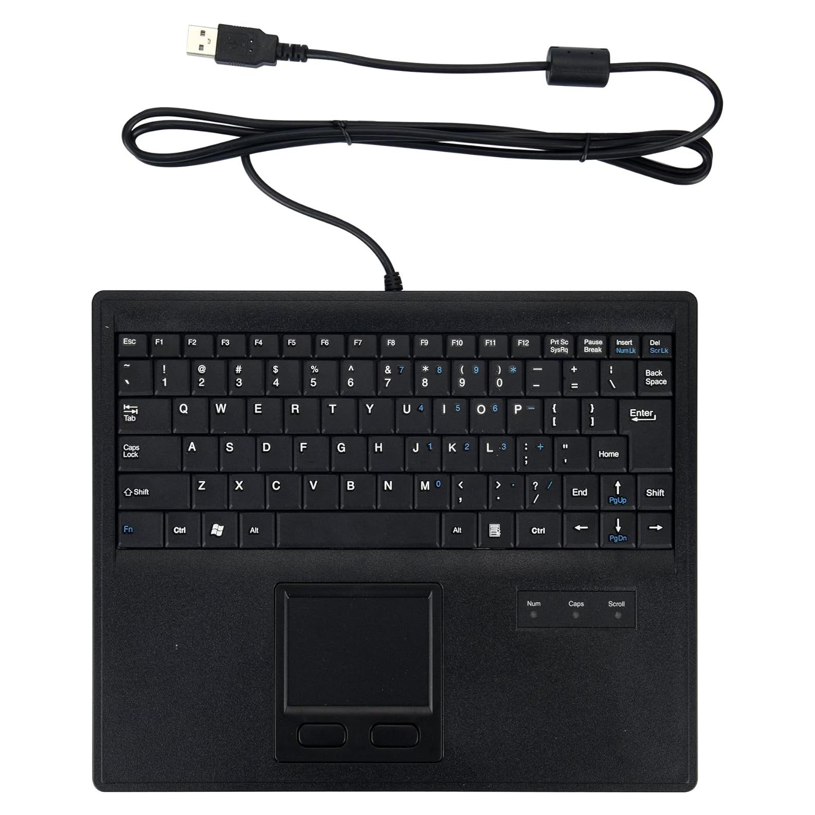 Wired Keyboard with Touchpad - 819 Portable Scissors Foot Structure - USB Port with 1 Hubs