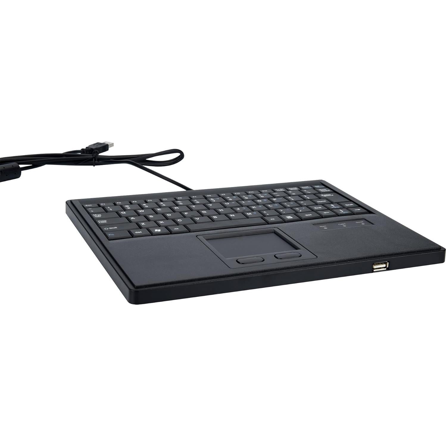Wired Keyboard with Touchpad - 819 Portable Scissors Foot Structure - USB Port with 1 Hubs